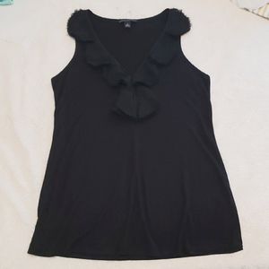Banana Republic Black Ruffle Tank